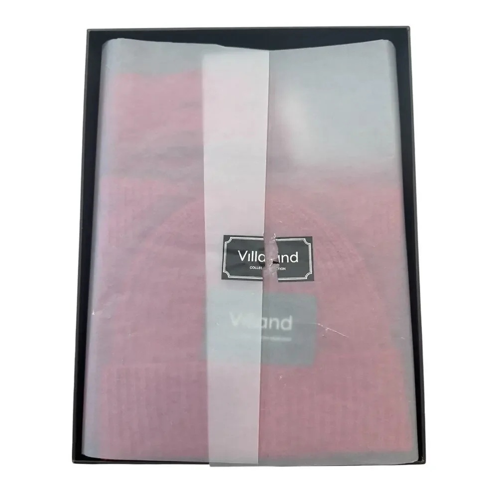 Villand Collection Women Cashmere Scarf Gloves Beanie Set Red 100% Cashmere
